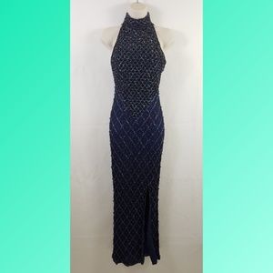 Laurence Kazar Formal Evening Halter Gown small